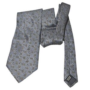 Stafford 100% Silk Tie – Gray Geometric Pattern Necktie